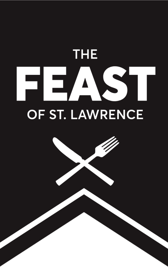 The Feast of St. Lawrence Logo in white